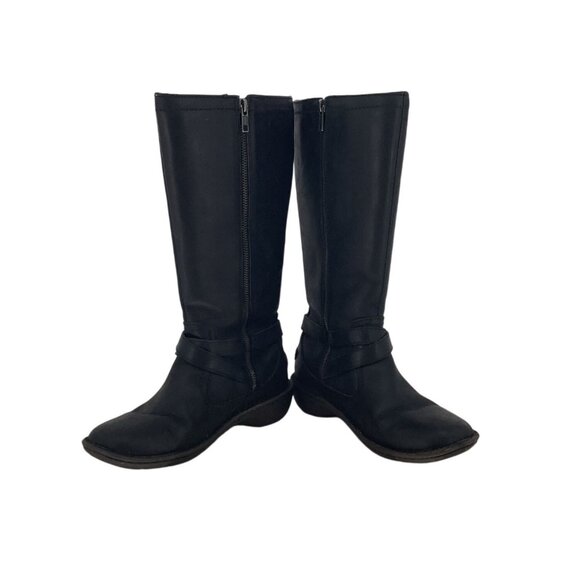 UGG Women’s ROSEN Black Leather Tall Riding Boots Zip Up Shearling- 7M - Picture 4 of 9